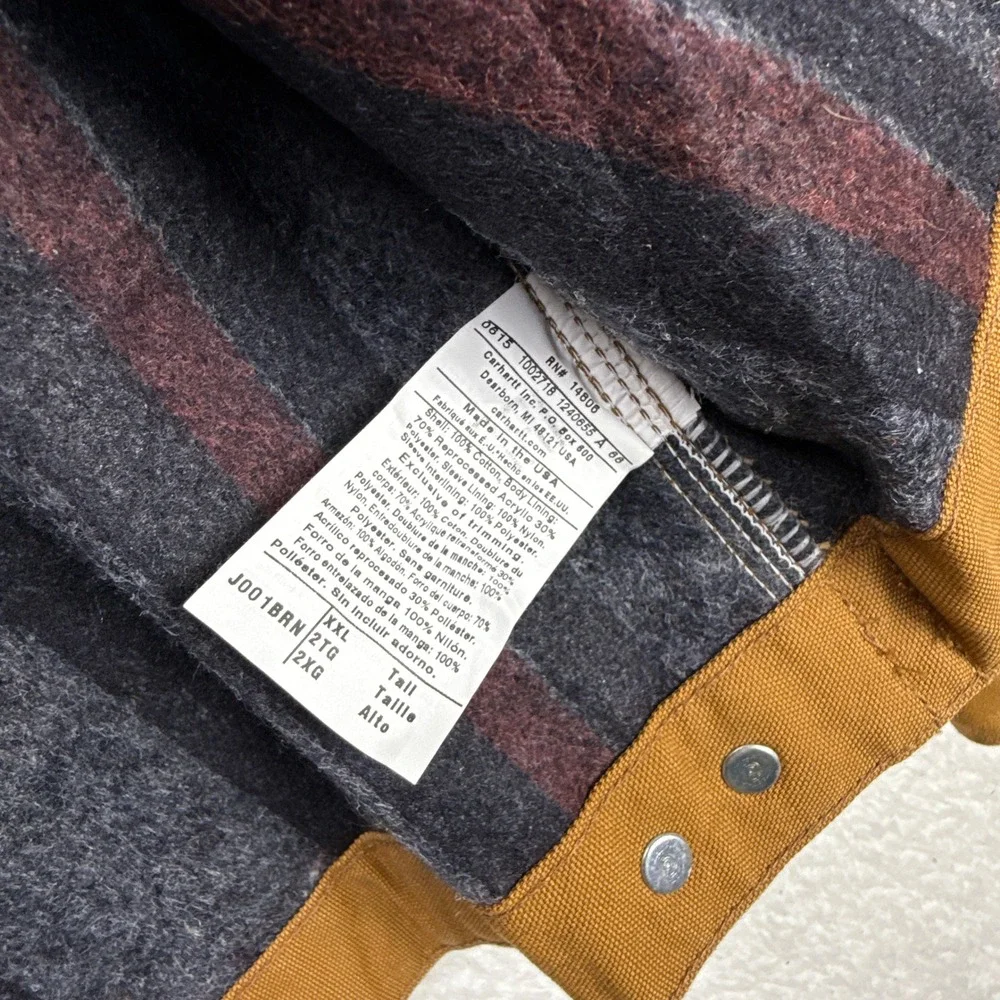 Carhartt Detroit Jacket Blanket Lined Mens 2XL Tall XXL J001 BRN Brown NWOT Firm